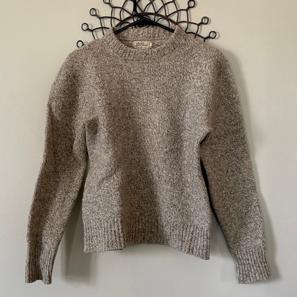Vintage L.L. Bean Heather Taupe Crewneck Sweater